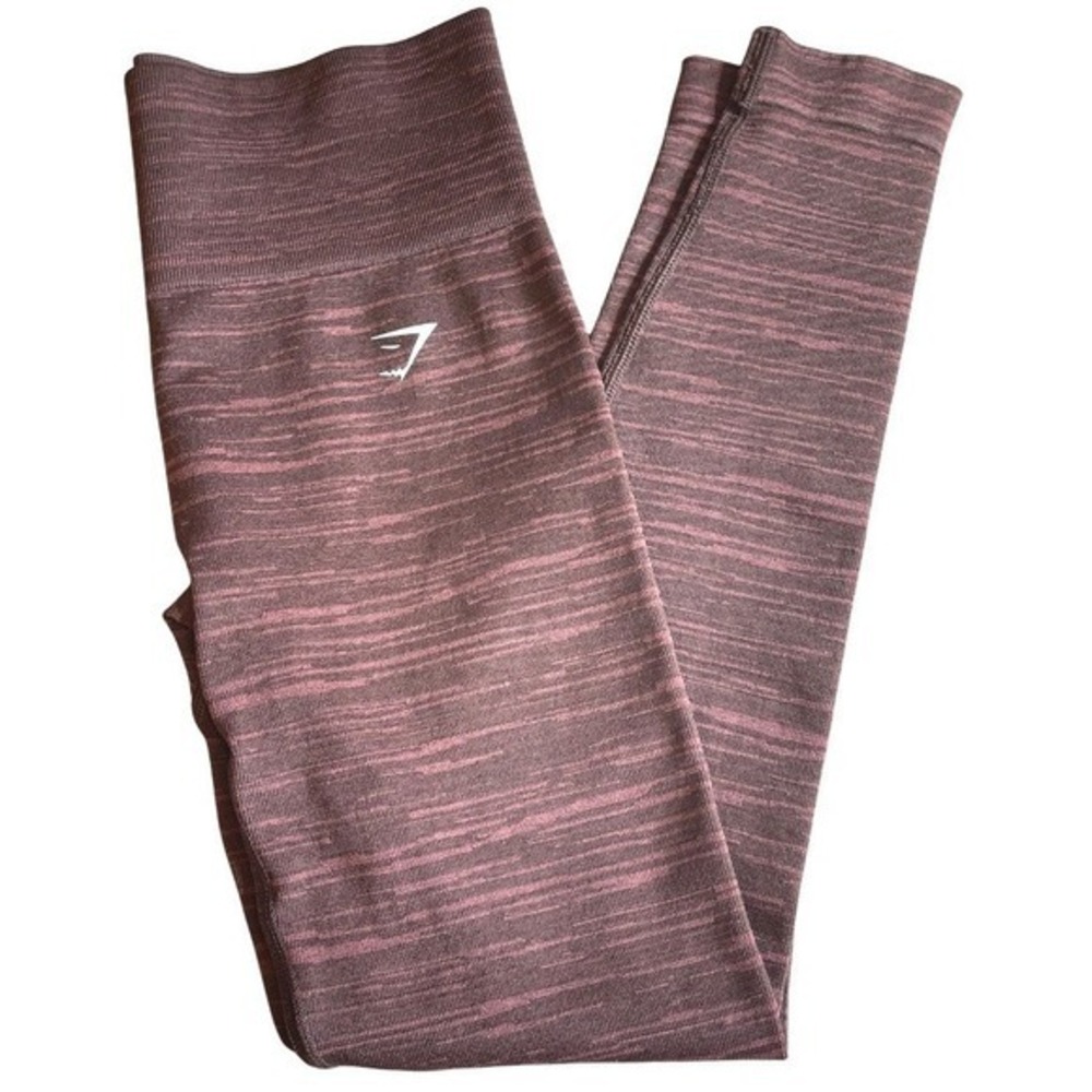 Gymshark Adapt Marl Seamless Leggings Womens S Cherry Brown Training Fitness - Picture 2 of 8
